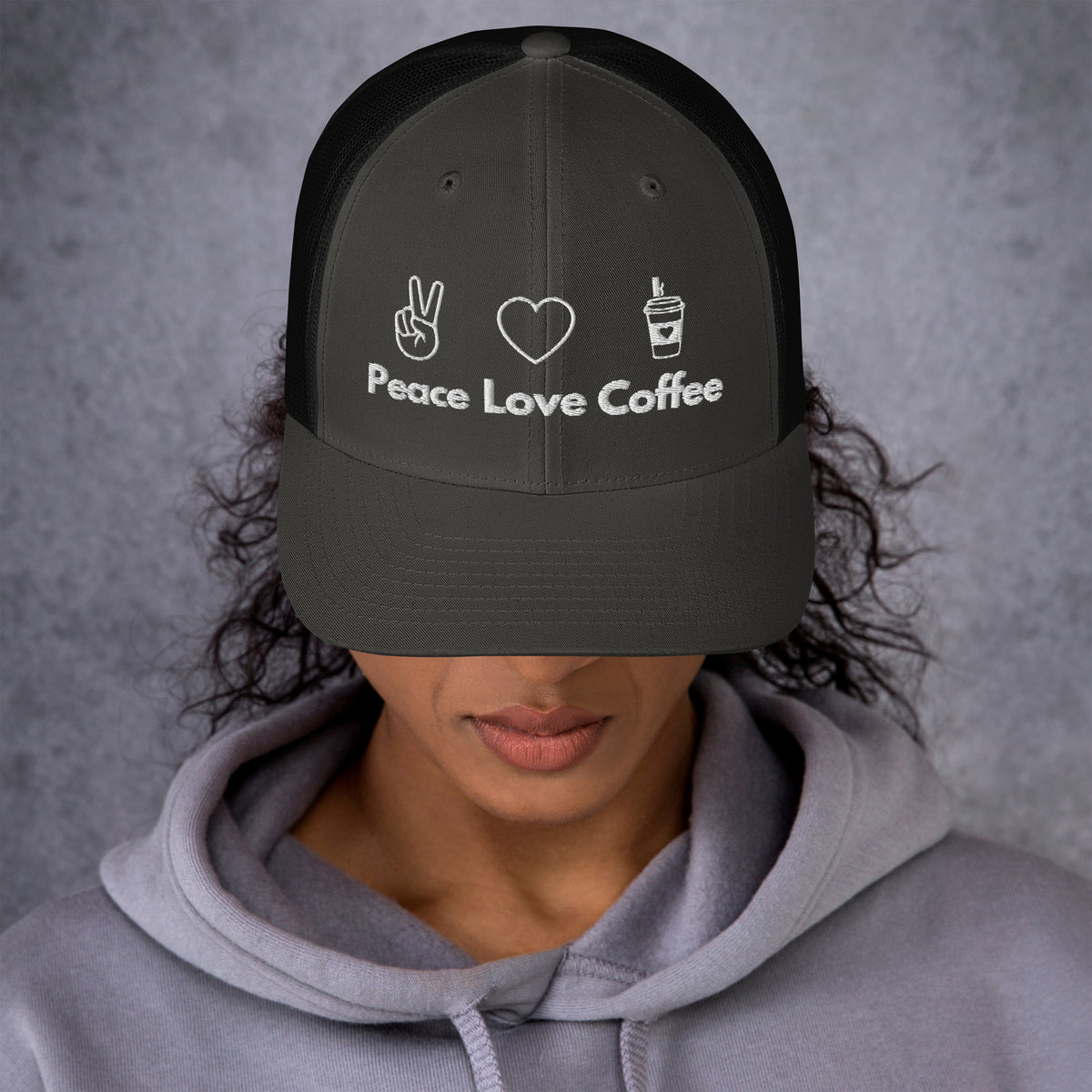 Peace Love Coffee - Trucker Cap - -