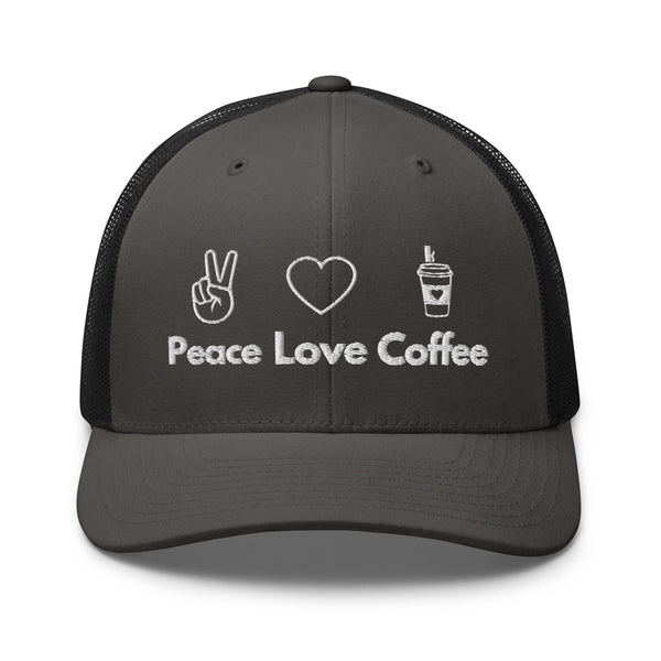 Peace Love Coffee - Trucker Cap - -