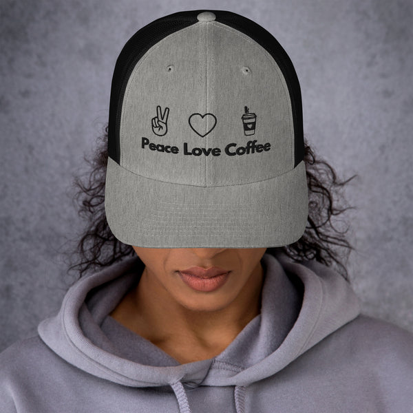 Peace Love Coffee - Trucker Cap - -