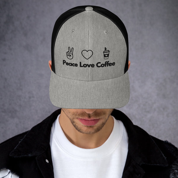 Peace Love Coffee - Trucker Cap - -