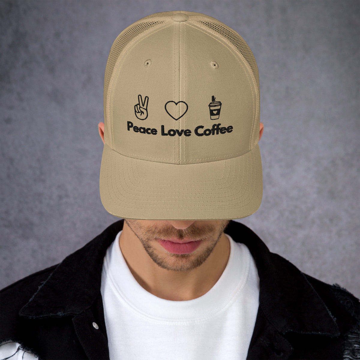 Peace Love Coffee - Trucker Cap - -