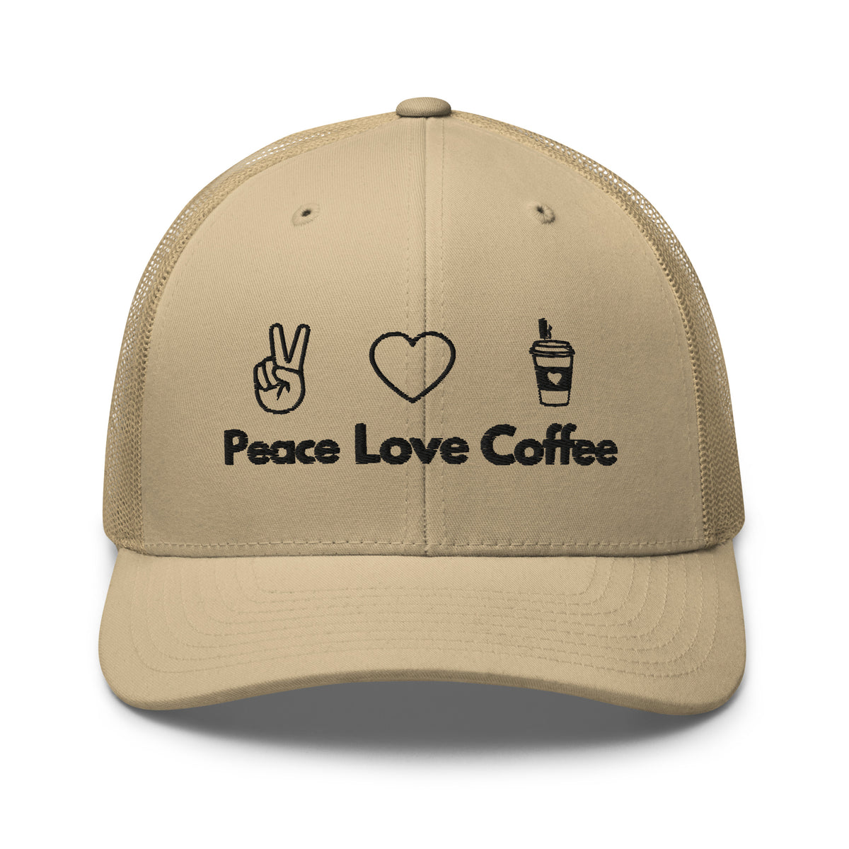 Peace Love Coffee - Trucker Cap - -