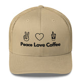 Peace Love Coffee - Trucker Cap - Khaki -