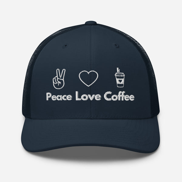 Peace Love Coffee - Trucker Cap - -