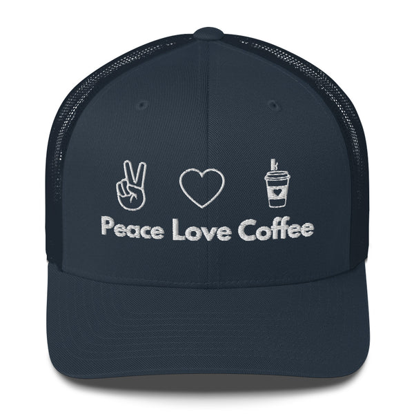 Peace Love Coffee - Trucker Cap - Navy -