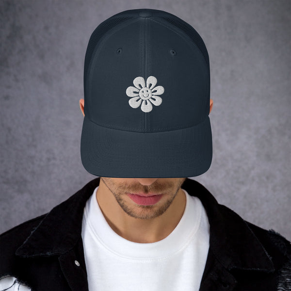 Floral Fusion Trucker Cap - Blossom Memories Wherever You Go - Navy - Caps