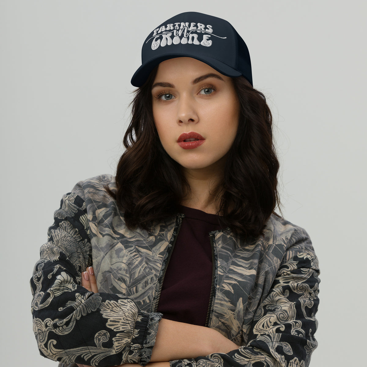 Partner in Crime Trucker Cap - Wear Your Memories with Style - Navy -