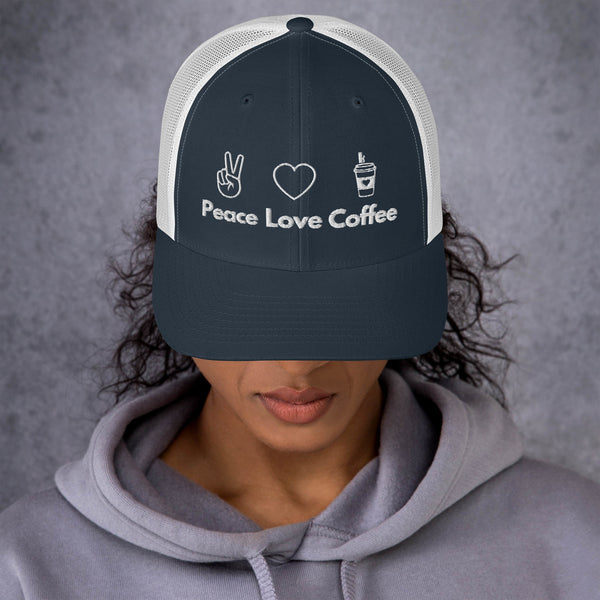 Peace Love Coffee - Trucker Cap - -