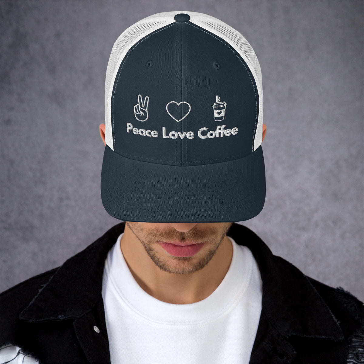 Peace Love Coffee - Trucker Cap - -