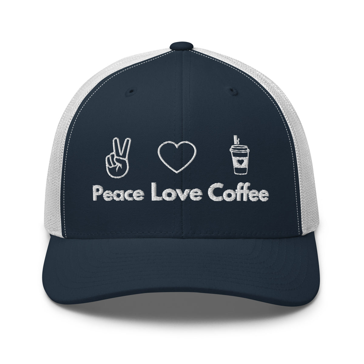 Peace Love Coffee - Trucker Cap - -