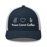 Peace Love Coffee - Trucker Cap - -