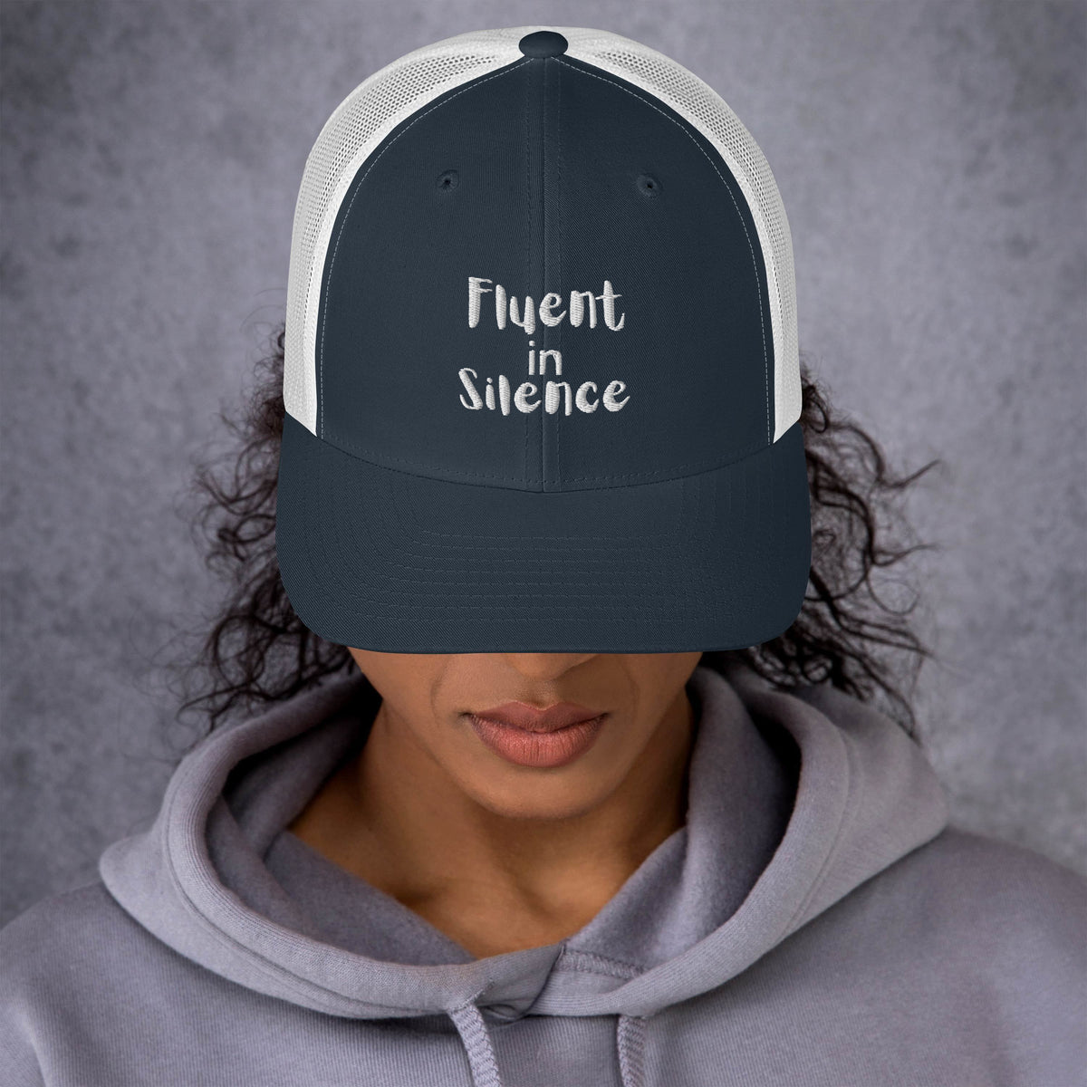 Silent Statements - Fluent in Silence Cap - Navy White -