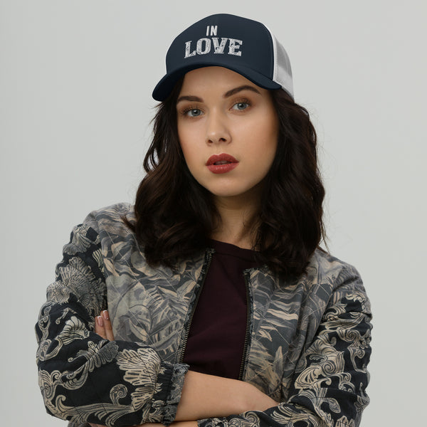 Love in Every Stitch - Personalized Trucker Cap for Cherished Memories - Navy White -