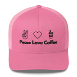 Peace Love Coffee - Trucker Cap - Pink -