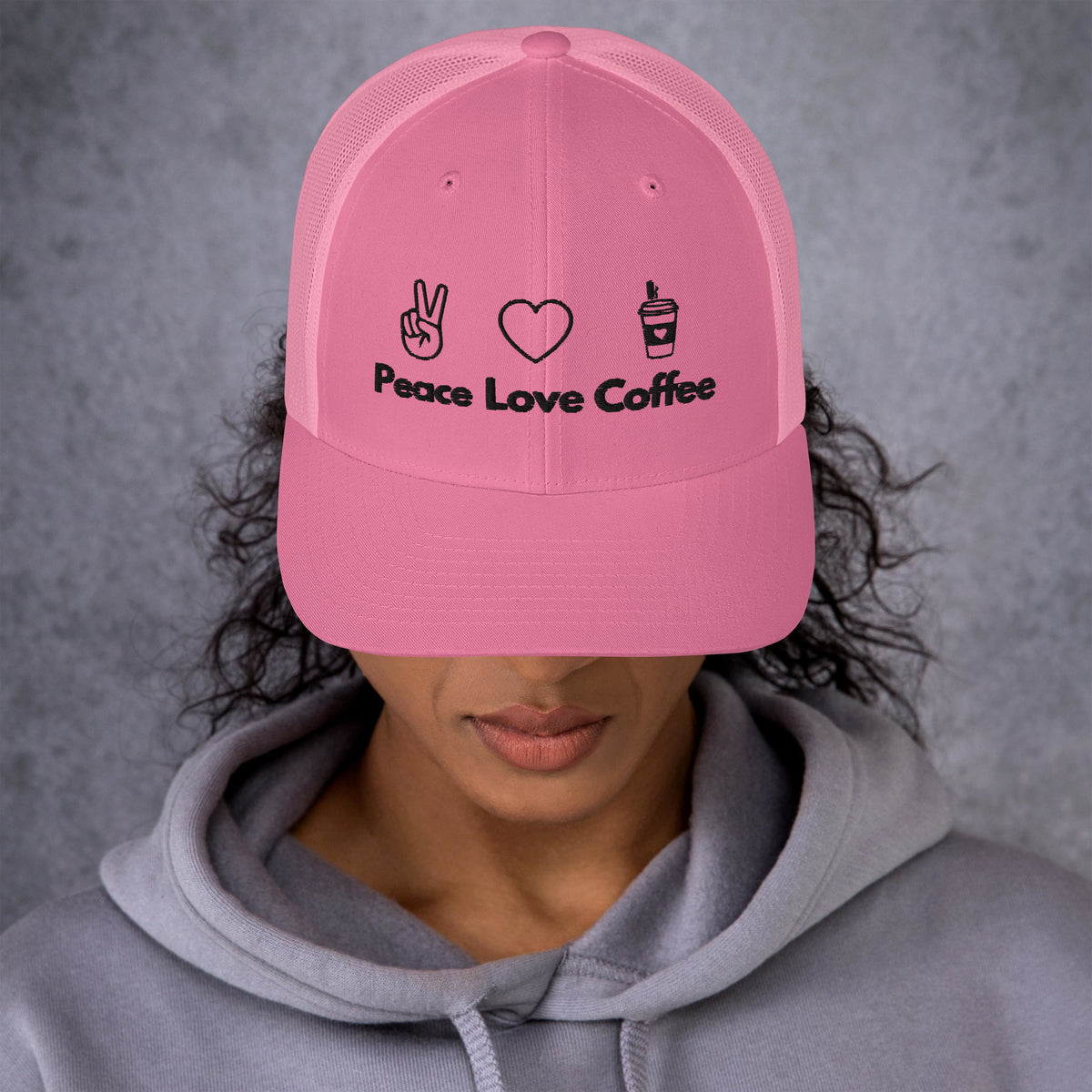 Peace Love Coffee - Trucker Cap - -