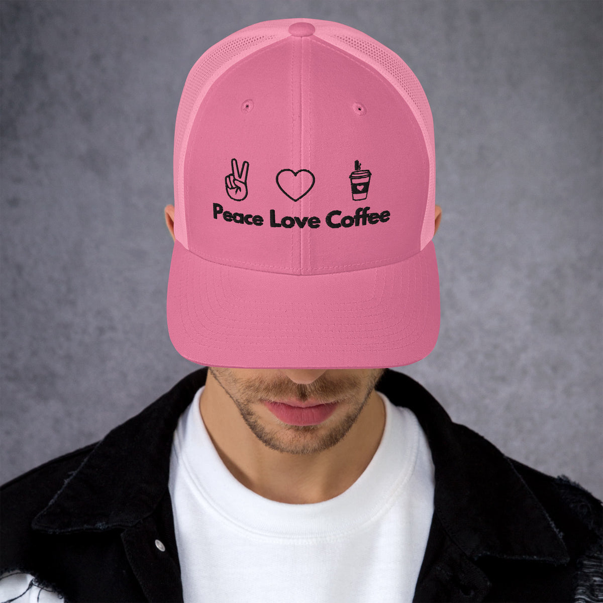 Peace Love Coffee - Trucker Cap - -