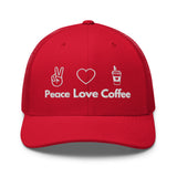 Peace Love Coffee - Trucker Cap - -