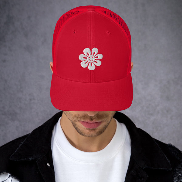 Floral Fusion Trucker Cap - Blossom Memories Wherever You Go - Red - Caps