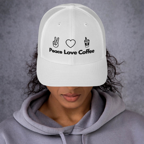 Peace Love Coffee - Trucker Cap - -