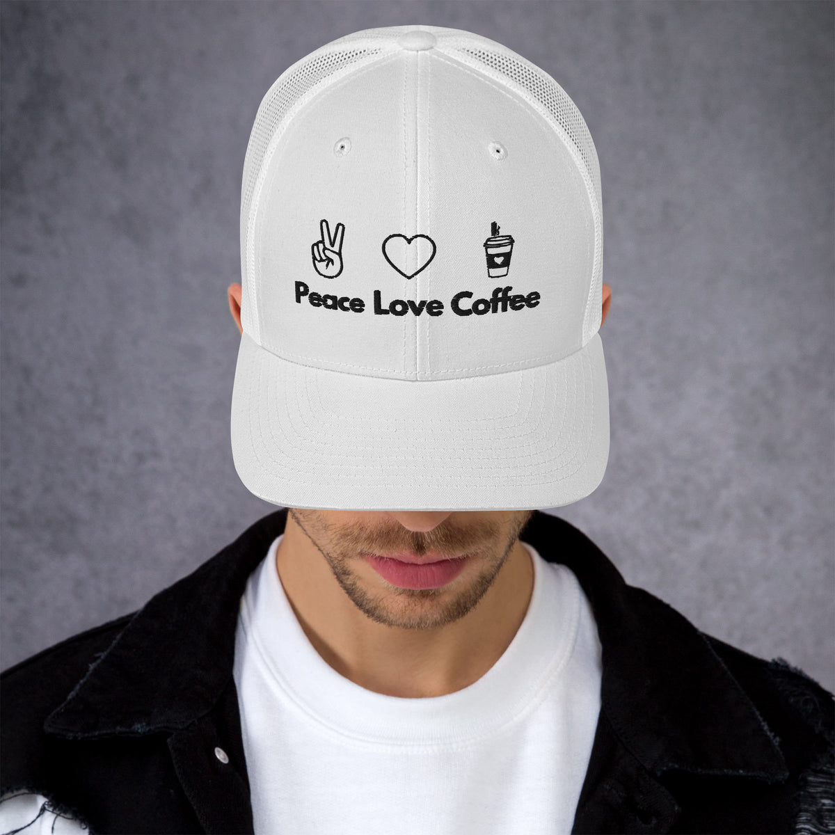 Peace Love Coffee - Trucker Cap - -