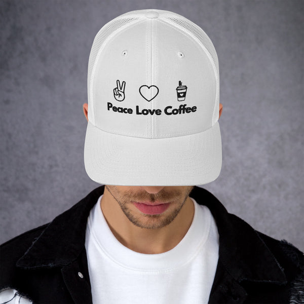 Peace Love Coffee - Trucker Cap - -