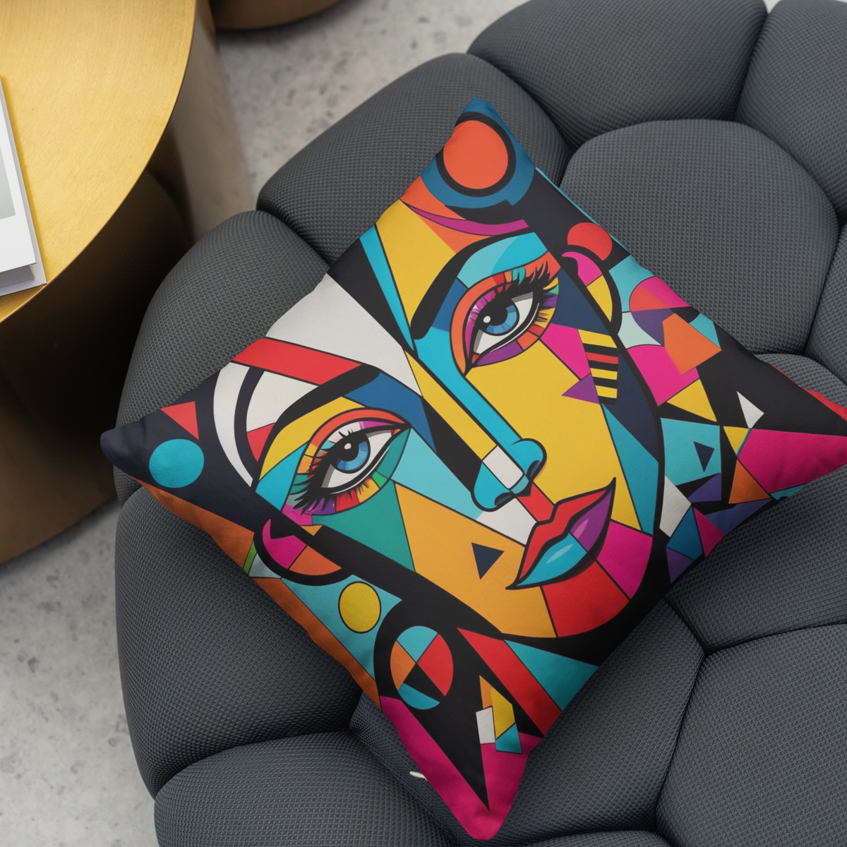 Geometric Glamour - Water-Resistant Outdoor Cushion - - Cushions