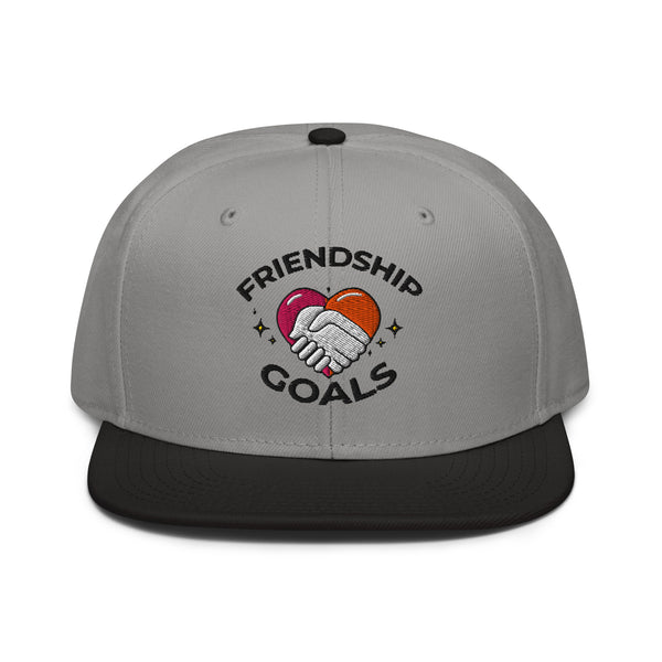 Friendship Goals Snapback Cap - Black Gray Gray - Hats