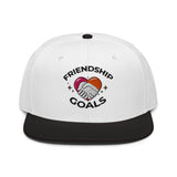 Friendship Goals Snapback Cap - Black White White - Hats