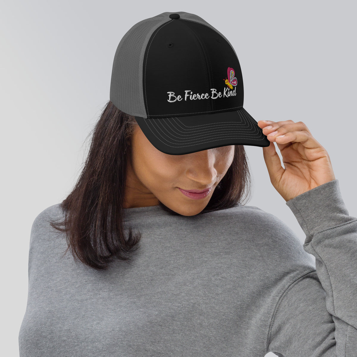 Embrace the Duality - Be Fierce - Be Kind Snapback Cap - Black Charcoal - Caps