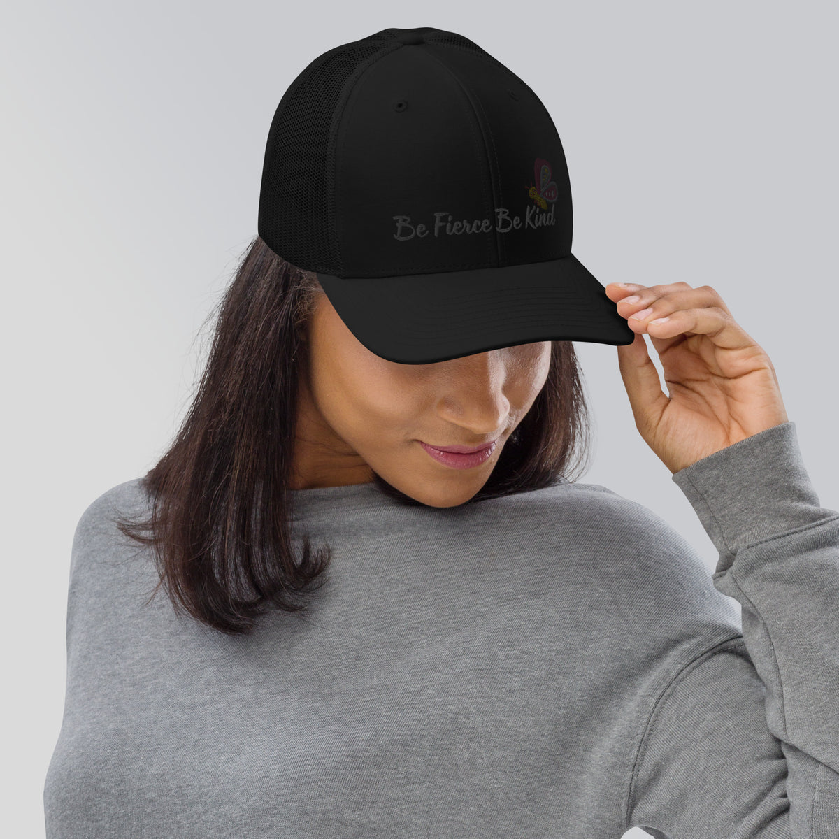 Embrace the Duality - Be Fierce - Be Kind Snapback Cap - Black - Caps