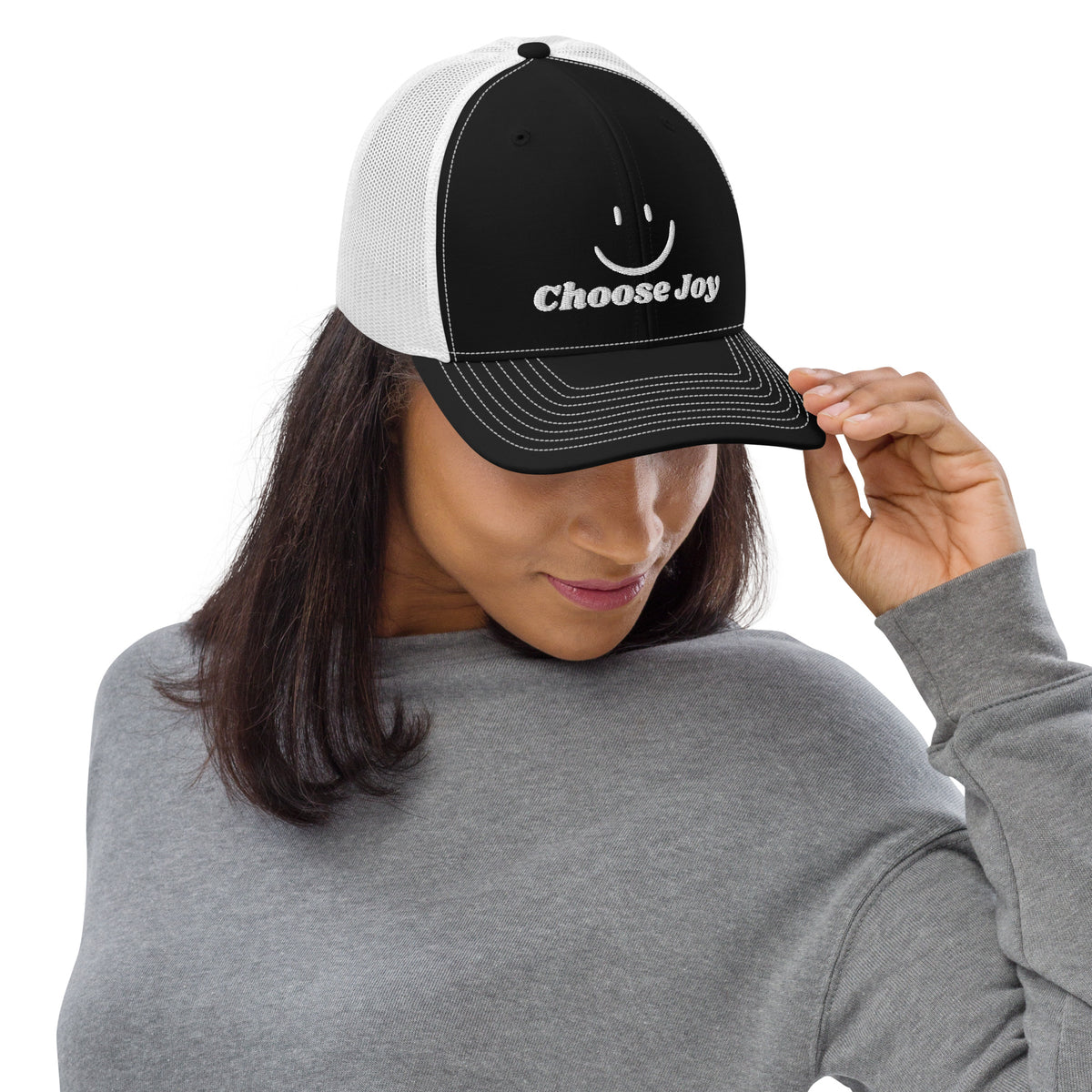 Choose Joy - Snapback Trucker Cap - Black White - Caps