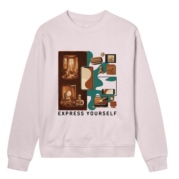 Nostalgic Collage - Past Meets Present - Soft pink women - Sweatshirts