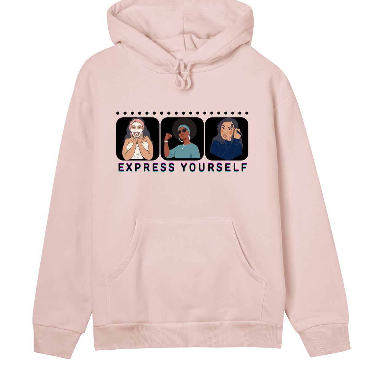 Self-Care & Strength - Express Yourself Hoodie - Soft pink women - Hoodies