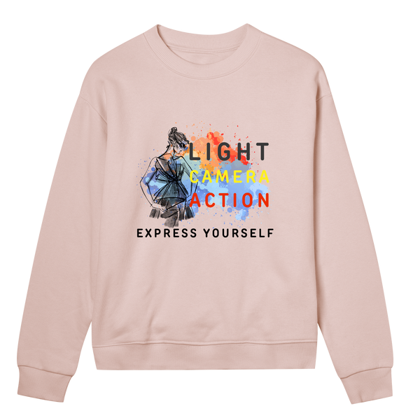 Lights, Camera, Action - Bold Expression Sweatshirt - Soft pink women - Sweatshirts