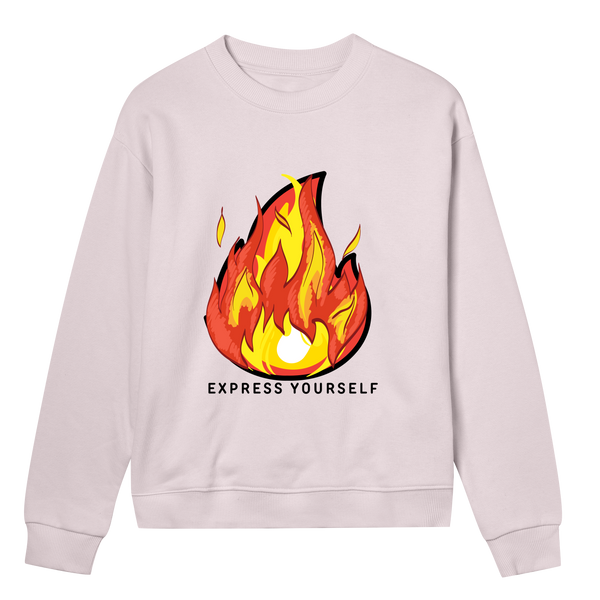 Flames of Expression - Ignite Your Style - Soft pink women - Sweatshirts