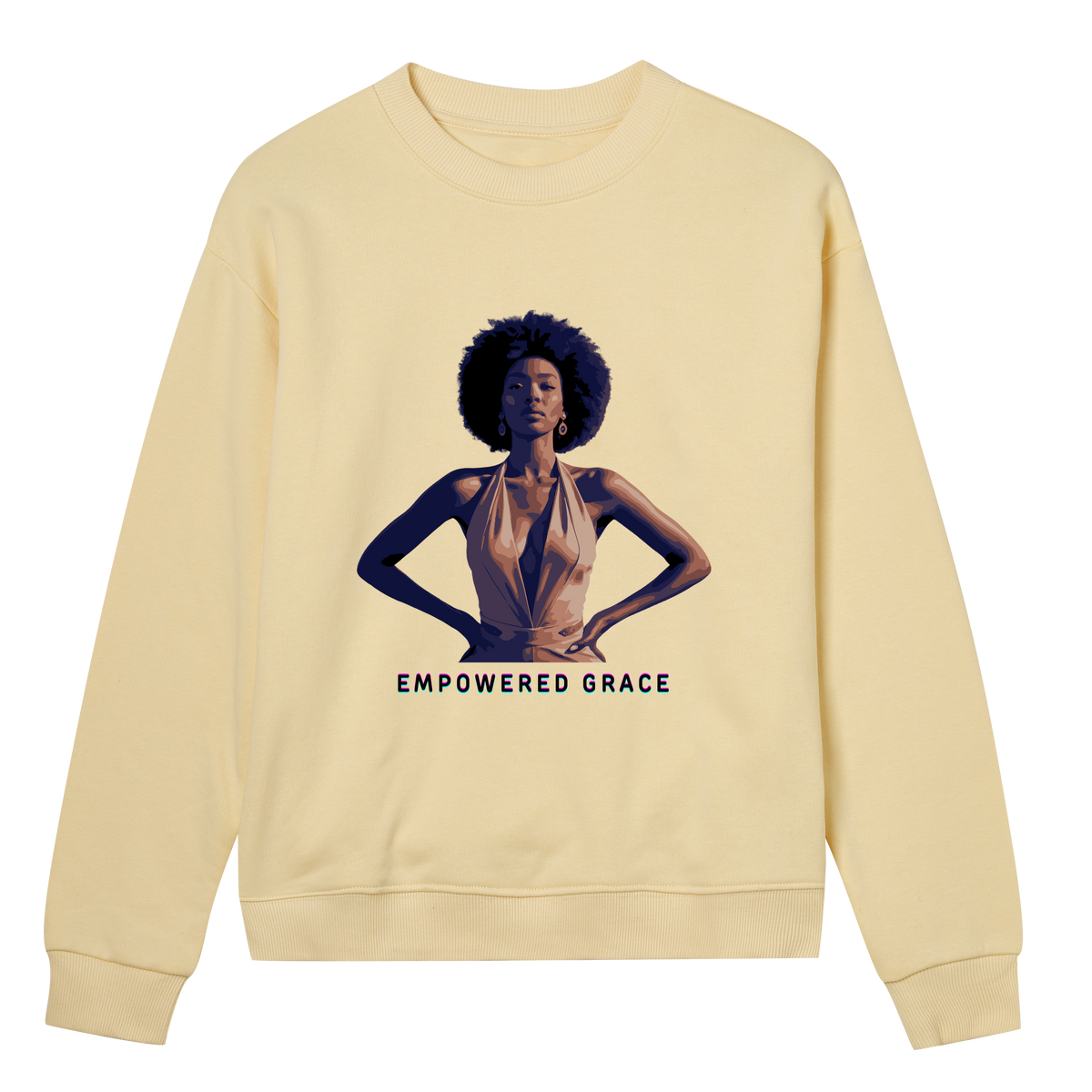 Empowered Grace - Bold Elegance Sweatshirt - Soft yellow women - Sweatshirts