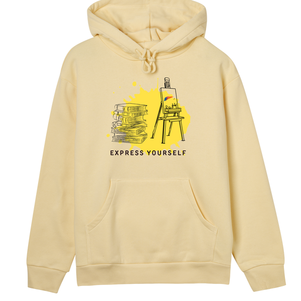 Artistic Essence Hoodie - Express Yourself - Soft yellow women - Hoodies