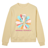 Expressive Petals - Stylish and Artistic Sweatshirt - Soft yellow women - Sweatshirts