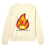 Flames of Expression - Ignite Your Style - Soft yellow women - Sweatshirts