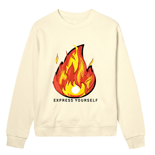 Flames of Expression - Ignite Your Style - Soft yellow women - Sweatshirts