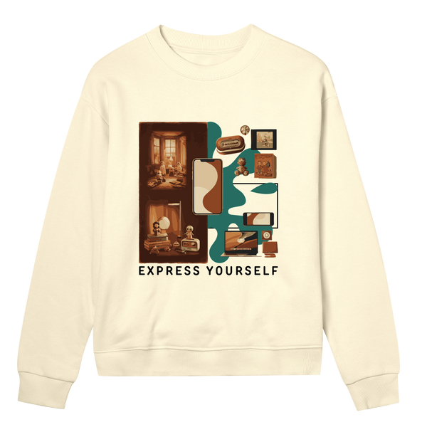 Nostalgic Collage - Past Meets Present - Soft yellow women - Sweatshirts