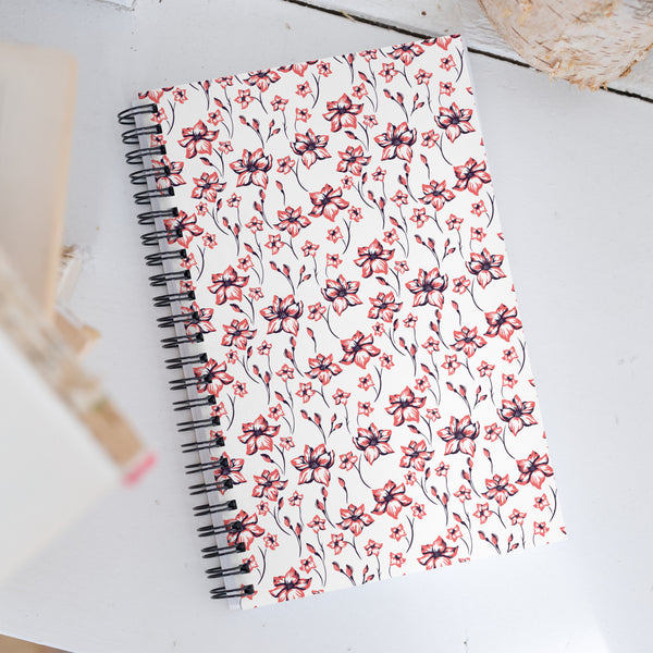 Blooming Memories - Floral Spiral Notebook - - Stationery Items