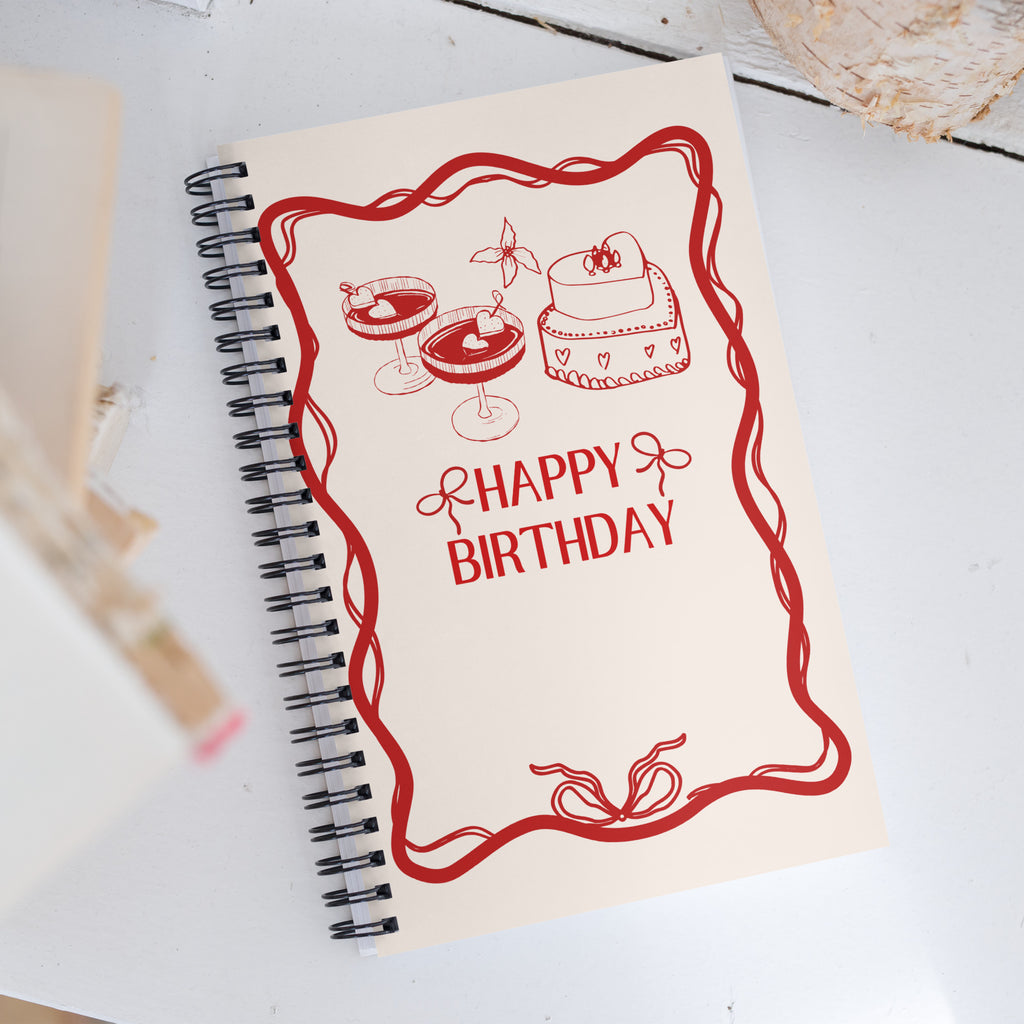 Celebrate in Style – Chic Birthday Spiral Notebook - Default Title - Notebooks