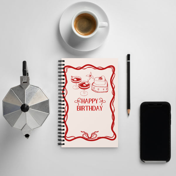 Celebrate in Style – Chic Birthday Spiral Notebook - - Notebooks