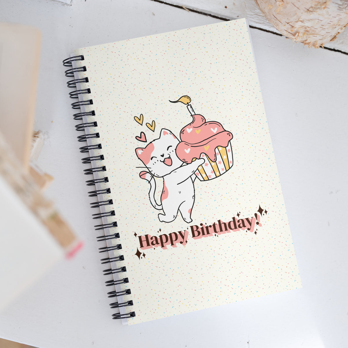 Purr-fectly Sweet – Birthday Cat & Cupcake Notebook - - Notebooks
