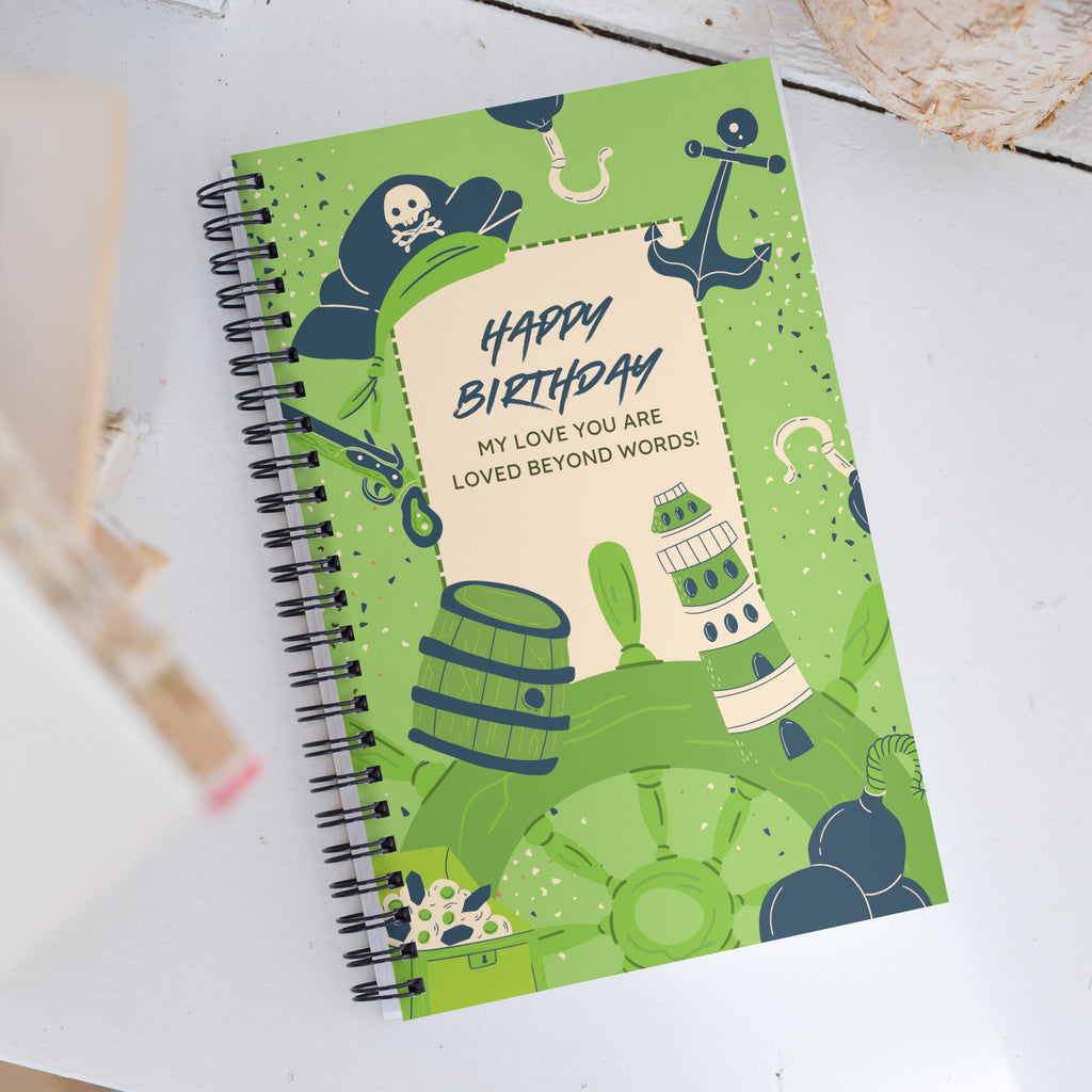 Adventure Awaits – Pirate-Themed Birthday Notebook - - Notebooks