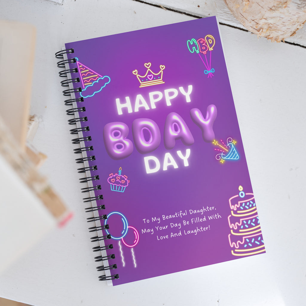 Neon Glow Celebration – A Birthday Notebook for Daughters - - Notebooks