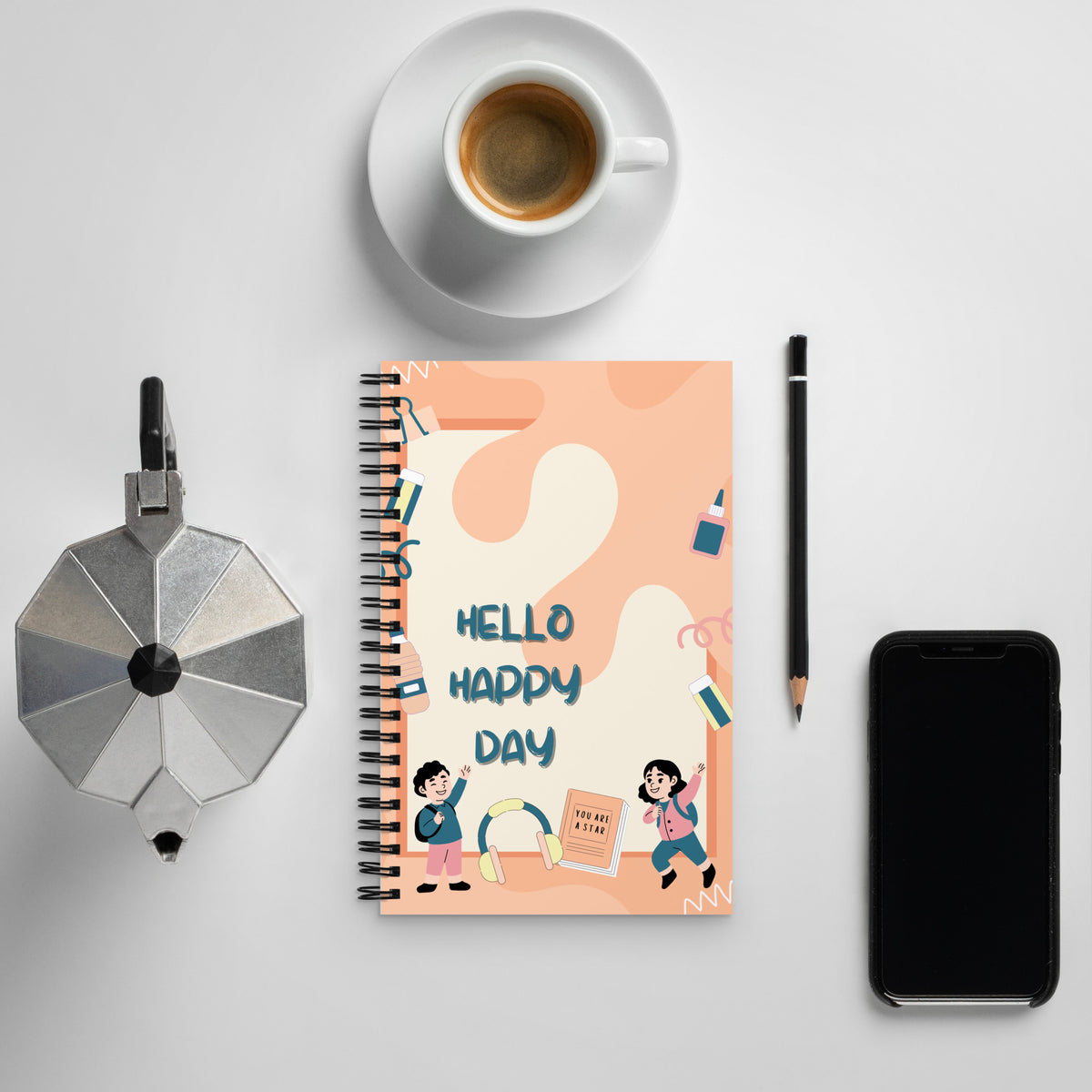 Hello Happy Day – A Fun & Uplifting Notebook - - Notebooks