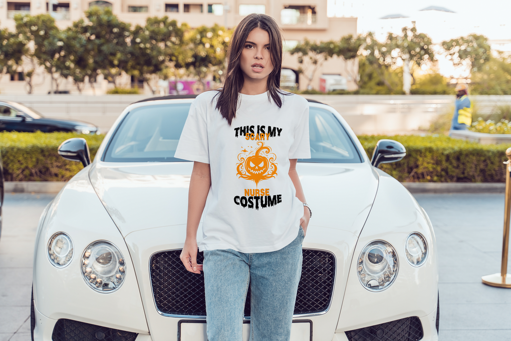 Pumpkin Grin Nurse Shirt - Halloween Fun - - Print Material