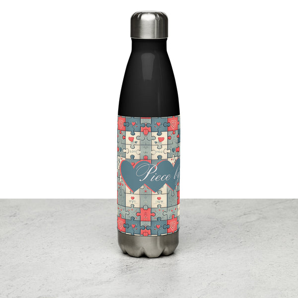 Puzzle of Love - Bottle with Heartfelt Design - - Water Bottles